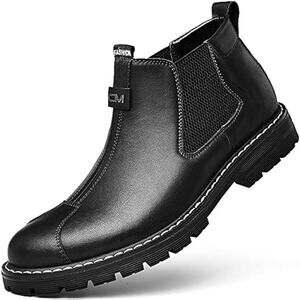NWT ~ Men's Black Chelsea Ankle Slip On Hiking Casual Dress Boots ~ 8 1/2 (39)